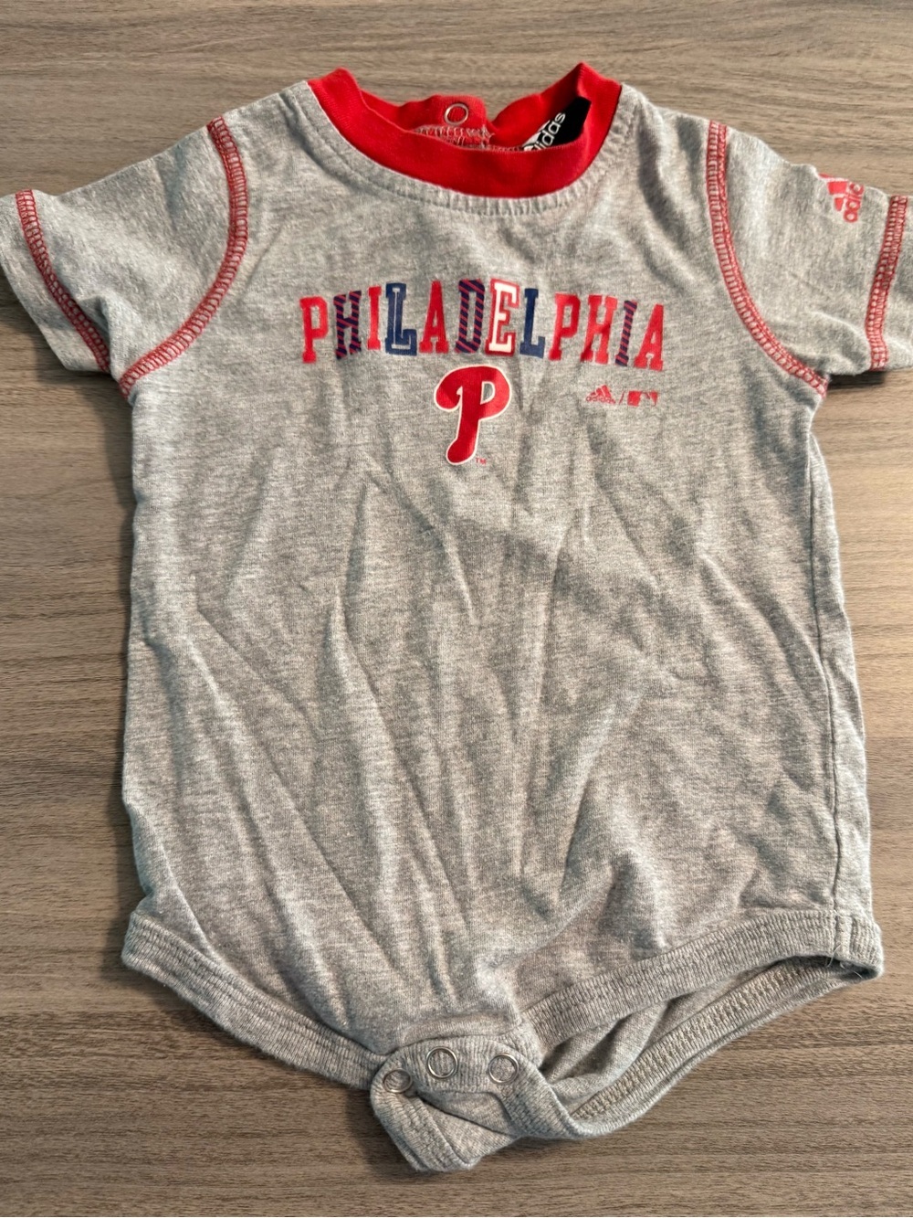 Philadelphia Phillies Gray & Red Baby One Piece